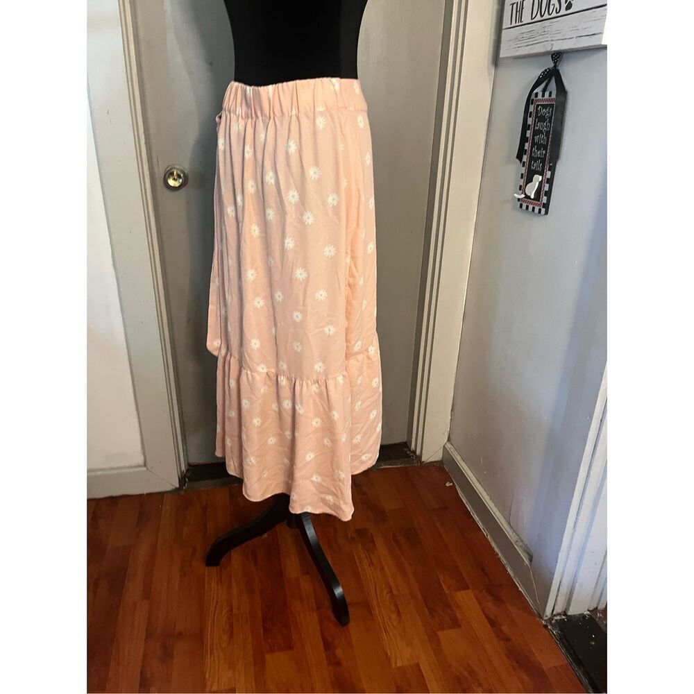 LC Lauren Conrad Pink Floral Midi Wrap Skirt Size XL - Picture 2 of 12
